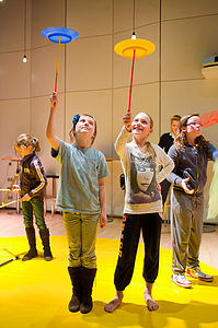 circusworkshop in het theater