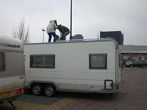 Slot caravan deur
