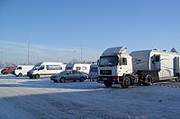 de winterse parkeerplaats in Zutphen